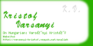 kristof varsanyi business card